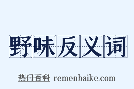 野味反义词是什么意思的图片
